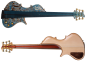 Preview: Stradi Symphony Bass 6 Blue Fretless Hollowbody